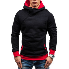 Men's Diagonal Zip Hoodie Sweatshirts FLZH-ZW-12
