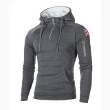 Men Neckline Zipper Casual Hooded Sweatshirts FLZH-ZW25