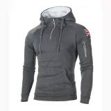 Men Neckline Zipper Casual Hooded Sweatshirts FLZH-ZW25