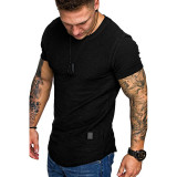 Men's Casual Fashion Solid Color Short Sleeve T-Shirt FLZH-ZT139