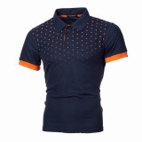 Men's Print Slim Lapel Casual Short Sleeve POLO FLZH-ZT123