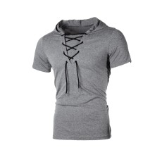 Men's Casual Short Sleeve Hoodie FLZH-ZT119