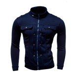 Men Fashion Zipper Solid Color Coats FLZH-W-70