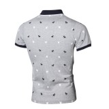 Men's Print Lapel Casual Short Sleeve POLO FLZH-ZT67
