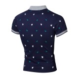 Men's Print Lapel Casual Short Sleeve POLO FLZH-ZT67