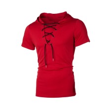 Men's Casual Short Sleeve Hoodie FLZH-ZT119