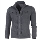 Men Fashion Zipper Solid Color Coats FLZH-W-70