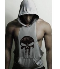 Men Skull Printed Sleeveless Hooded Vest FLZH-ZT32
