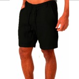 Men's Solid Color Lace Up Sports Casual Shorts FLZH-ZK73