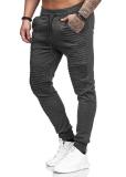 Men Slim Stripe Design Casual Pants FLZH-ZK19