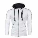 Men Zipper Decoration Casual Hooded Coats FLZH-ZW98