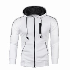 Men Zipper Decoration Casual Hooded Coats FLZH-ZW98