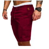 Men's Solid Color Tether Casual Shorts FLZH-ZK57
