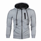 Men Zipper Decoration Casual Hooded Coats FLZH-ZW98