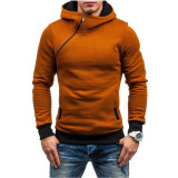 Men's Diagonal Zip Hoodie Sweatshirts FLZH-ZW-12