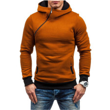 Men's Diagonal Zip Hoodie Sweatshirts FLZH-ZW-12