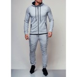 Men Solid Casual Zipper Two Piece Pants Set FLZH-ZW53-ZK19