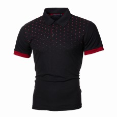 Men's Print Slim Lapel Casual Short Sleeve POLO FLZH-ZT123
