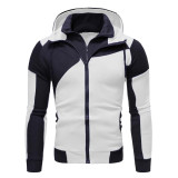 Men's Color Block Double Zip Fashion Hooded Coats FLZH-ZW20