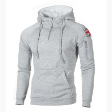 Men Neckline Zipper Casual Hooded Sweatshirts FLZH-ZW25