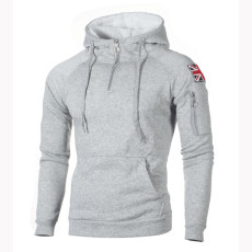 Men Neckline Zipper Casual Hooded Sweatshirts FLZH-ZW25