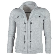 Men Fashion Zipper Solid Color Coats FLZH-W-70