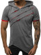 Men Hole Hooded Short Sleeve Top FLZH-ZT121