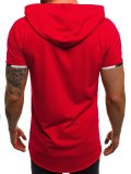 Men Hole Hooded Short Sleeve Top FLZH-ZT121