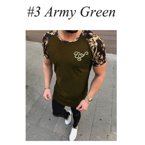 Men Color Block Fashion Short Sleeve T-Shirt FLZH-ZT107