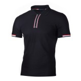 Men Neckline Zipper Short Sleeve Casual POLO FLZH-ZT62