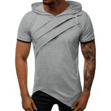 Men Hole Hooded Short Sleeve Top FLZH-ZT121