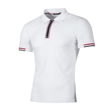 Men Neckline Zipper Short Sleeve Casual POLO FLZH-ZT62