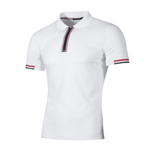 Men Neckline Zipper Short Sleeve Casual POLO FLZH-ZT62