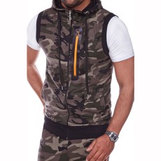 Men Camouflage Casual Zip Hooded Vest FLZH-ZW28