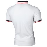Men Neckline Splicing Short Sleeve Casual Polo FLZH-ZT66