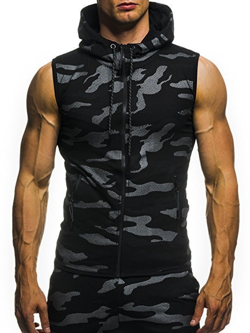 Casual Camouflage Sleeveless Hooded Vest FLZH-W36