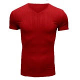 Men's Casual V Neck Short Sleeve T-shirt FLZH-ZT168