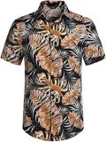 Men Printed Casual Short Sleeve Shirt Top FLZH-ZT165