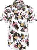 Men Printed Casual Short Sleeve Shirt Top FLZH-ZT165