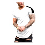 Men's Fashion Colorblock Short Sleeve T-Shirt FLZH-ZT162