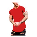 Men's Fashion Colorblock Short Sleeve T-Shirt FLZH-ZT162