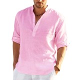 Men's Loose Casual Solid Color Top FLZH-ZT167