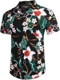 Men Printed Casual Short Sleeve Shirt Top FLZH-ZT165