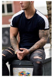 Men's Fashion Colorblock Short Sleeve T-Shirt FLZH-ZT162