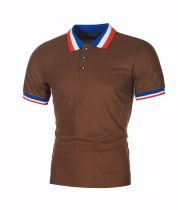 Men's Patchwork Lapel Short Sleeve POLO FLZH-ZT55