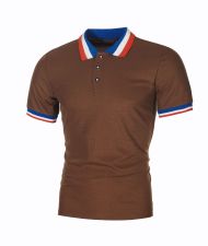 Men's Patchwork Lapel Short Sleeve POLO FLZH-ZT55