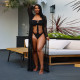 Sexy Hot Drilling Bodysuit Long Cloak Swimsuit 2 Piece Sets NY-2365
