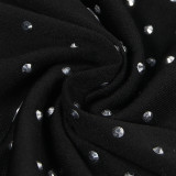 Plus Size Hot Drilling Split Sling Night Club Maxi Dress NY-2363