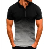 Men's Casual Sports Lapel Gradient Short Sleeve POLO FLZH-ZT151