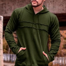 Men's Fashion Casual Solid Color Long Sleeve Hoodie Sweatshirt FLZH-ZW72